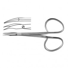 Gradle Ribbon Scissor Curved - Flat Shanks Stainless Steel, 10 cm - 4"